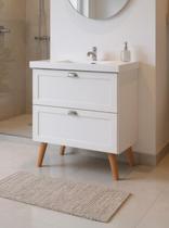 Gabinete para Banheiro com Cuba 80cm Retro Mdf Milano - On Móveis