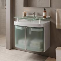 Gabinete para Banheiro com Cuba Cris Master Prata/Silver