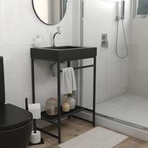 Gabinete para Banheiro com Cuba de Sobrepor 60 cm Iron Black Venturi