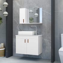 Gabinete para Banheiro com Cuba de Sobrepor e Espelheira 60cm Clean Branco Gabinete para Banheiro com Cuba de Sobrepor e Espelheira 60cm Clean Branco