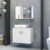 Gabinete para Banheiro com Cuba de Sobrepor e Espelheira 60cm Clean
