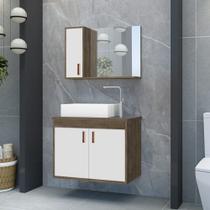 Gabinete para Banheiro com Cuba de Sobrepor e Espelheira 60cm Clean