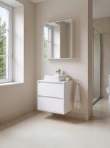 Gabinete para Banheiro com Cuba e Armario 60cm Mdf Branco Dubai - On Móveis