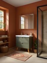 Gabinete para Banheiro com Cuba e Armario 80cm Mdf Milano - On Móveis