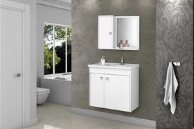 Gabinete para Banheiro com Cuba e Espelheira Munique - Branco