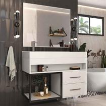 Gabinete para Banheiro com Cuba e Espelheira New Plus Branco - Moville