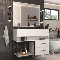 Gabinete para Banheiro com Cuba e Espelheira New Plus Branco - Moville