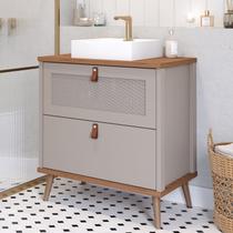 Gabinete para Banheiro com Cuba Mily Espresso Móveis Bege/Cappuccino Gabinete para Banheiro com Cuba Mily Espresso Móveis Bege/Cappuccino
