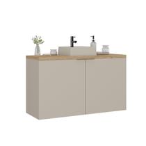 Gabinete para Banheiro com Cuba Nature Bege/Panna/Carvalho Gabinete para Banheiro com Cuba Nature Bege/Panna/Carvalho