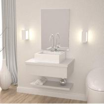 Gabinete para Banheiro com Cuba Q35 e Prateleira 605w Metrópole