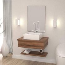 Gabinete para Banheiro com Cuba Q35 e Prateleira 605w Metrópole Gabinete para Banheiro com Cuba Q35 e Prateleira 605w Metrópole