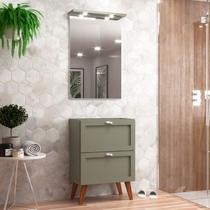 Gabinete para Banheiro com Espelheira 60cm Retro Mdf Verde Milano - On Móveis