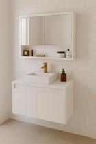 Gabinete para banheiro com espelheira suspenso, Com Cuba várias cores disponíveis,Conjunto de banheiro Completo