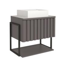 Gabinete Para Banheiro Com Lavatório Frise Metalon Titanium MGM Moveis 60cm