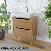 Gabinete Para Banheiro Com Pés Retrô e 2 Gavetas 80 cm