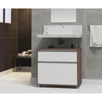 Gabinete Para Banheiro com Rodízio 60cm 2 Gavetas Safira Inferior Gabinete Para Banheiro com Rodízio 60cm 2 Gavetas Safira Inferior