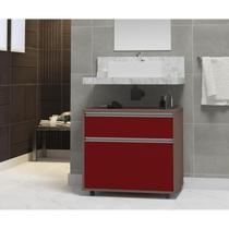 Gabinete para Banheiro com Rodízio 60cm 2 Gavetas Safira Inferior Gabinete para Banheiro com Rodízio 60cm 2 Gavetas Safira Inferior