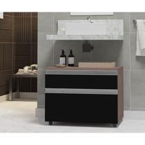 Gabinete para Banheiro com Rodízio 80cm 2 Gavetas Safira Inferior Gabinete para Banheiro com Rodízio 80cm 2 Gavetas Safira Inferior