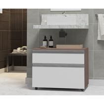 Gabinete para Banheiro com Rodízio 80cm 2 Gavetas Safira Inferior Gabinete para Banheiro com Rodízio 80cm 2 Gavetas Safira Inferior