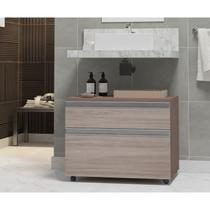 Gabinete para Banheiro com Rodízio 80cm 2 Gavetas Safira Inferior Gabinete para Banheiro com Rodízio 80cm 2 Gavetas Safira Inferior