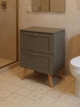 Gabinete para Banheiro com Tampo 60cm Retro Mdf Verde Milano - On Móveis Gabinete para Banheiro com Tampo 60cm Retro Mdf Verde Milano - On Móveis