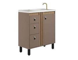 Gabinete Para Banheiro com Tampo de Pedra Samir 60cm