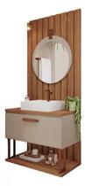 Gabinete Para Banheiro Duna 80cm Espelho P/ Banheiro +painel - MGM