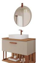 Gabinete Para Banheiro Duna 80cm + Espelho Para Banheiro Lua