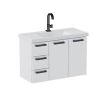 Gabinete para Banheiro em Aço 3 Gavetas 81cm Damasco Branco Gabinete para Banheiro em Aço 3 Gavetas 81cm Damasco Branco