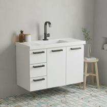 Gabinete para Banheiro em Aço 3 Gavetas 81cm Damasco Gabinete para Banheiro em Aço 3 Gavetas 81cm Damasco