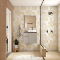 Gabinete para Banheiro em Aço com Tampo de Vidro