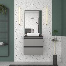 Gabinete para Banheiro em Aço Gaia com Tampo de Vidro - Cozimax