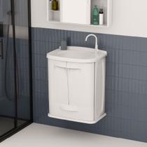 Gabinete para Banheiro em Plástico com Lavatório Fit Astra sem Torneira Branco