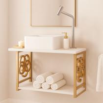 Gabinete Para Banheiro Estilo Industrial Completo Com Cuba Torneira Engate Sifão E Engate