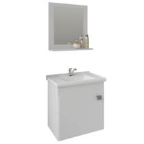 Gabinete Para Banheiro Iris 44cm Com Espelho MGM Moveis Branco