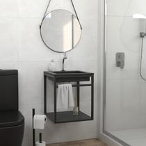 Gabinete para Banheiro Iron Lier 45cm Preto Fosco