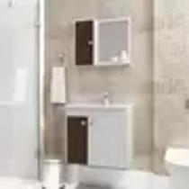 Gabinete para Banheiro Munique Branco Nogal - Bechara