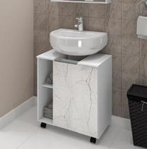 Gabinete Para Banheiro Pequin Branco Carrara