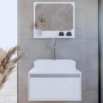 Gabinete Para Banheiro Real 50 Branco C/cuba + Combo Branco