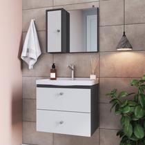 Gabinete Para Banheiro Suspenso 50cm com Lavatorio Espelheira CLVP01 Versato Nova Móbile - Nova Mobile