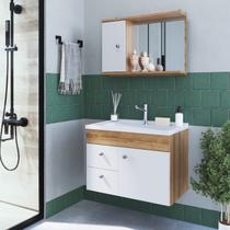 Gabinete Para Banheiro Suspenso 60cm com Lavatorio Espelheira CLVP02 Versato Nova Móbile - Nova Mobile