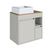 Gabinete para Banheiro Suspenso com Cuba 60cm 1 Porta 1 Gaveta Bangladesh BA2066AR Arenas - Art In Móveis