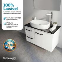 Gabinete para Banheiro Suspenso em Aço Galvanizado Lavável com Cuba de Apoio 62x36 Ares Beltempo Gabinete para Banheiro Suspenso em Aço Galvanizado Lavável com Cuba de Apoio 62x36 Ares Beltempo