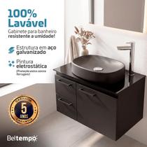 Gabinete para Banheiro Suspenso em Aço Galvanizado Lavável com Cuba de Apoio 62x36 Ares Beltempo Gabinete para Banheiro Suspenso em Aço Galvanizado Lavável com Cuba de Apoio 62x36 Ares Beltempo