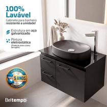 Gabinete para Banheiro Suspenso em Aço Galvanizado Lavável com Cuba de Apoio 62x36 Ares Beltempo Gabinete para Banheiro Suspenso em Aço Galvanizado Lavável com Cuba de Apoio 62x36 Ares Beltempo