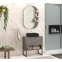 Gabinete para Banheiro Vicenza 78cm 01 Gaveta com Cuba e Espelheira Móveis Bosi