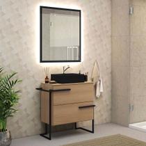 Gabinete para Banheiro Viso 78 cm 03 Gavetas com Cuba e Espelheira Móveis Bosi