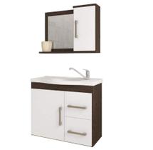 Gabinete Para Banheiro Vix Café/Branco Com Espelheira MGM