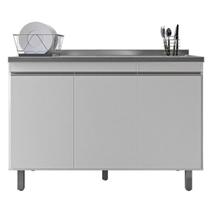 Gabinete Para Cozinha 3 Portas Malu Branco 120cm Sem Tampo