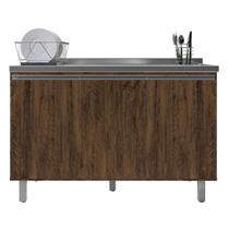 Gabinete Para Cozinha 3 Portas Malu Chocolate 120cm Sem Tampo Nathan Móveis